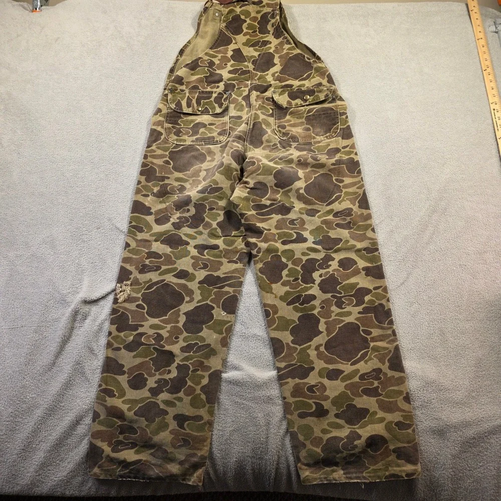 Carhartt Overalls Men 42x28 Camo Duck Canvas Distressed Vintage Workwear Hunting